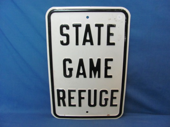 State Game Refugee Metal Sign – Embossed Print