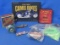 Mixed Lot: Cards with Camel Bikes – Camel Tin – Beer Pendants – Schiader Valve Cap box
