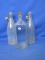 Lot Of 3 Bottles – 11”H Corked Medicine 32oz – Two Bail Top Bottles 12”H (Dirty) -
