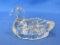 Vintage LE Smith Clear Glass Ashtray – Duck Figurine – 4 1/4” long