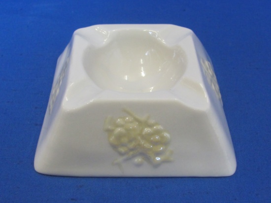 Belleek Pottery Ashtray – Square w Floral Design - 6th Green Mark – 1965 to 1980