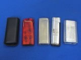 4 Lighters: Vector with Sheath – Ronson Jet Lite – Laser – 1 marked Norway