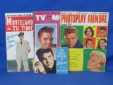 3 Vintage Movie Magazines w Elvis on the Cover – 1957 & 1960 – Plus “The World According to Elvis”