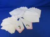 Mixed Lot Of Cloth Napkins – Some With Stains While Others Have Look Unused -