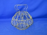 Vintage 1955 Erdecor Market Egg Basket Made In France New Old Stock With Tag 9”Hx9” Diameter