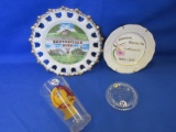 Mixed Lot Of 4 Minnesota Tourist Collectibles – 1 Glass – 3 Plates -