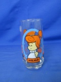 Vintage 1986 Pizza Hut 6” Glass The Flintstones Kids Featured Wilma (Hanna-Barbera Productions) -