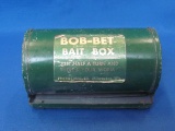 Tin Bob-Bet Bait Box “Just Half a Turn & There's Your Worm” - Made in Japan – 4 1/2” long