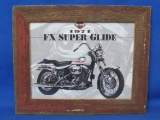 Harley-Davidson 1971 FX Super Glide Print in Barn Wood Frame – 13 1/2” x 11”