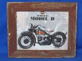 Harley-Davidson 1931 Model D Print in Barn Wood Frame – 13 3/4” x 11 1/4”