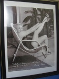Framed Marilyn Monroe Print –Black & White – Wood Frame is 26 3/4” x 21”