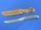 Fixed Blade Knife made in Japan – Leather Sheath stamped “Isthmus of Catalina” - 6 1/2” long