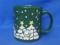 Waechtersbach Mug – Made in Germany – Green with White Christmas Trees – Snowing