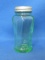 Green Glass Salt Shaker by Hazel-Atlas in the Icicle Pattern – 3 1/2” tall