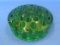 Large Green Glass Flower Frog – 31 Holes – 5” in diameter