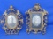 Pair of Vintage Cast Iron Picture Frames with Black & White Photos – 11 1/2” to 12” tall