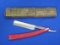 “Red Imp” Straight Razor with Genco Case – Marked “Made in USA by Case”