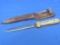 Fixed Blade Knife/Dagger – Wood Handle – Leather Sheath – 11 3/4” long – Handmade?