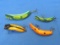 4 Fishing Lures: Lazy Ikes – Longest is 3 1/2” - 1 is unmarked, made of wood
