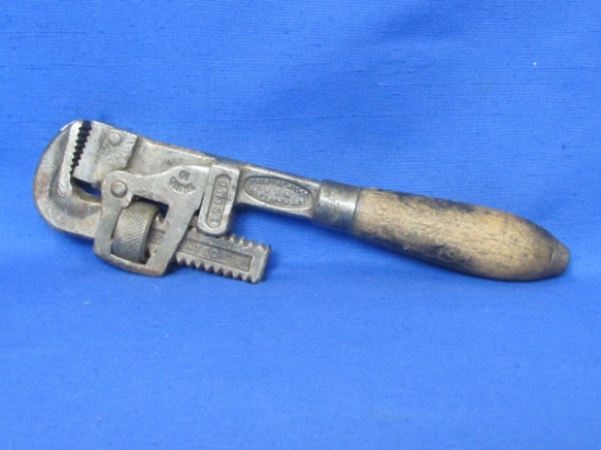 Trimo Pipe Wrench No. 10 – Patent Date 1916 – Made in Roxbury, Mass. - Wood Handle
