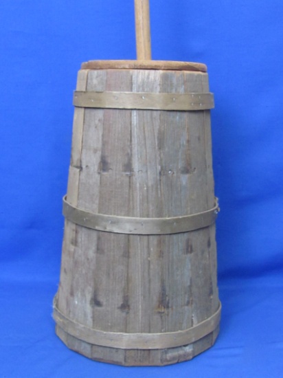 Great Decorative wood Butter Churn – Made of Barn wood – Body is 15 1/4” tall