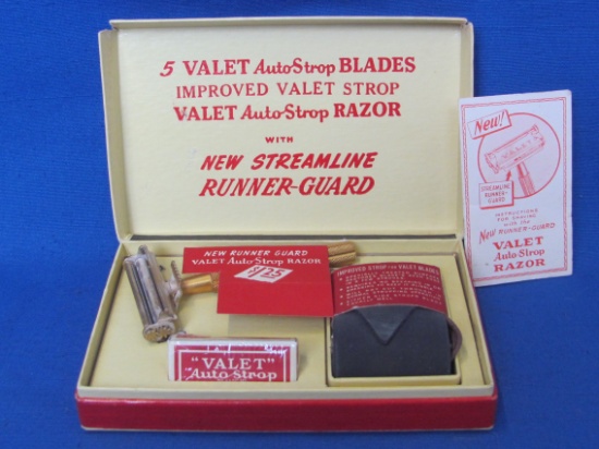 Valet Auto-Strop Razor in Original Box with Blades, Strop & Instructions (dated 1946)