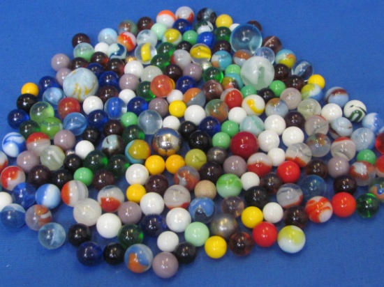 Mixed Lot of 200+ Glass Marbles – A couple of Shooters