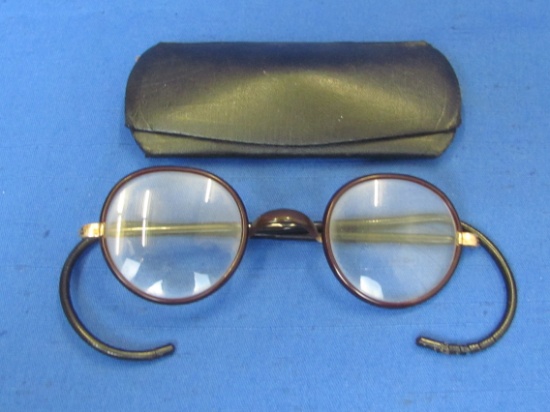 Vintage Plastic Coated Glasses with Gold Plate Fittings – Hard Case from Wallace, Idaho