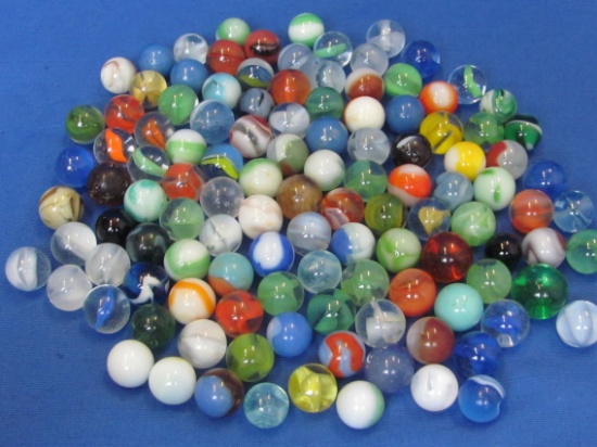 Mixed Lot of 100+ Glass Marbles – Cat's eye – Opaque & more