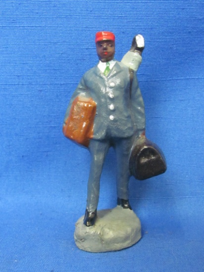 Plastic Figurine – Black doorman or Porter – made in Japan – 3 1/4” tall