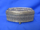 Jennings Bros. JB #3163 Brass Ornate Trinket Box – Embossed