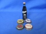 1994 Coca Cola Miniature Bottle & Bottle Caps – Magnets Glued On Each Item