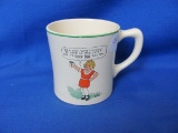 1930's Ovaltine Premium Little Orphan Annie & Sandy Ceramic Cup