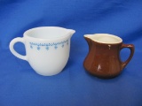 Hall & Pyrex Cream Pitchers (2)