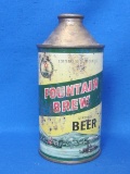 Steel Cone Top Beer Can “Fountain Brew” - Fountain City, Wisconsin