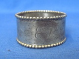 Sterling Silver Napkin Ring Engraved EEM – Weight is 17.7 grams