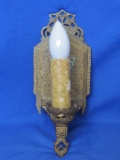 Antique Cast Iron Electric Wall Sconce – Floral Design – 10 1/2” long – Not tested
