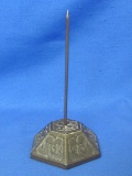 Cast Iron Receipt Holder Spike – Interesting Design – 5 3/4” tall