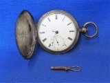 William Ellery Waltham Pocket Watch – Not Running? – Civil War Era – Has Key – 7 Jewels