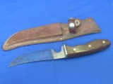 Imperial Pro Guide Fixed Blade Knife with Leather Sheath – 10 1/2” long – Made in USA