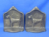 Cast Iron Bookends “Wirehaired Fox Terrier” - Copyright 1929 – 5 1/2” tall
