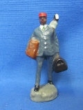Plastic Figurine – Black doorman or Porter – made in Japan – 3 1/4” tall