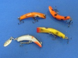 4 Fishing Lures: Lazy Ikes – Longest is 2 1/4” - 3 are unmarked