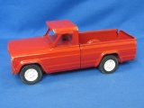 Red Tonka Pickup Truck – Tailgate says Jeep – Almost 9” long – Rubber wheels