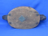 Large Wood & Cast Iron Pulley – 15 1/4” x 7 1/2” x 4 1/2” - No markings