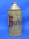 Steel Cone Top Beer Can “Bub's Beer”