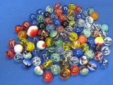 Mixed Lot of 85+ Marbles – 1 is Ceramic, the rest Glass