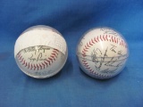 Major League Baseball Facsimile Signed Baseballs (2) – Plastic Round Cases