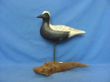Wood Black & White Seagull – Glass Eyes ? - Dated 1995