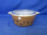 Pyrex “Pattern Early American” Casserole Dish #475-B w/Lid – Consult Pictures Vintage Quality -